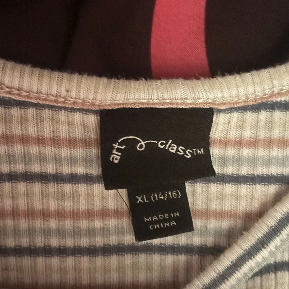 Art Class Cream and Pink V-Neck Sweater - Picture 1 of 3